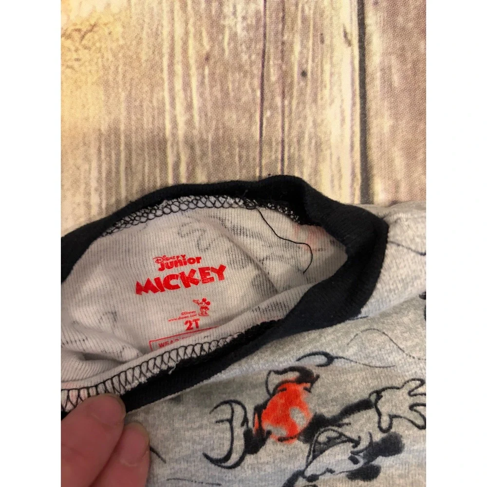 Disney Junior Mickey Mouse Toddler‎ Pajama Set Gray Long Sleeve Pants 2T Cotton